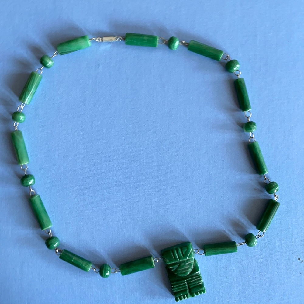 Green beaded necklace